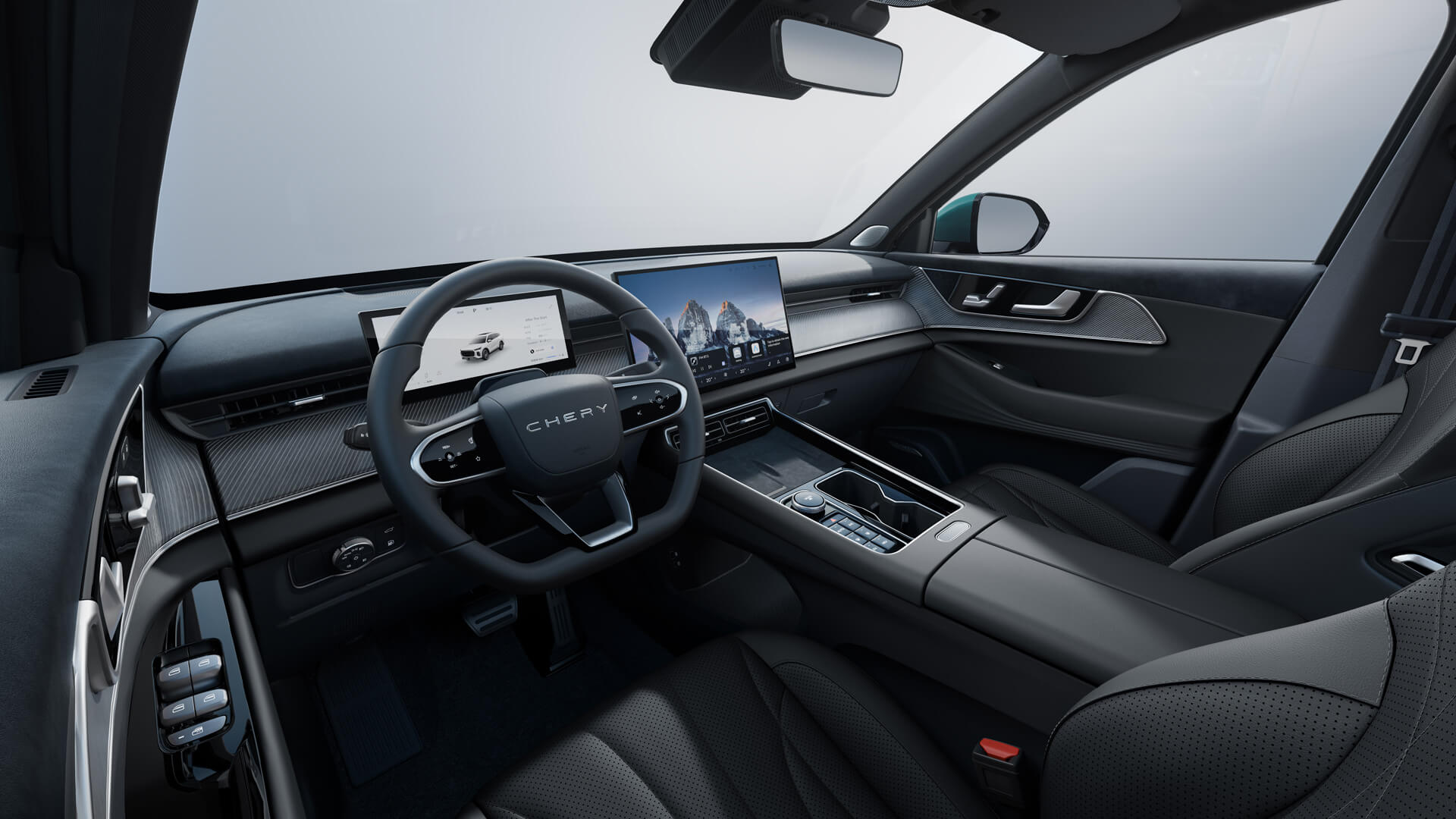 CHERY Tiggo 9 PHEV - Černý interiér - fotografie 3