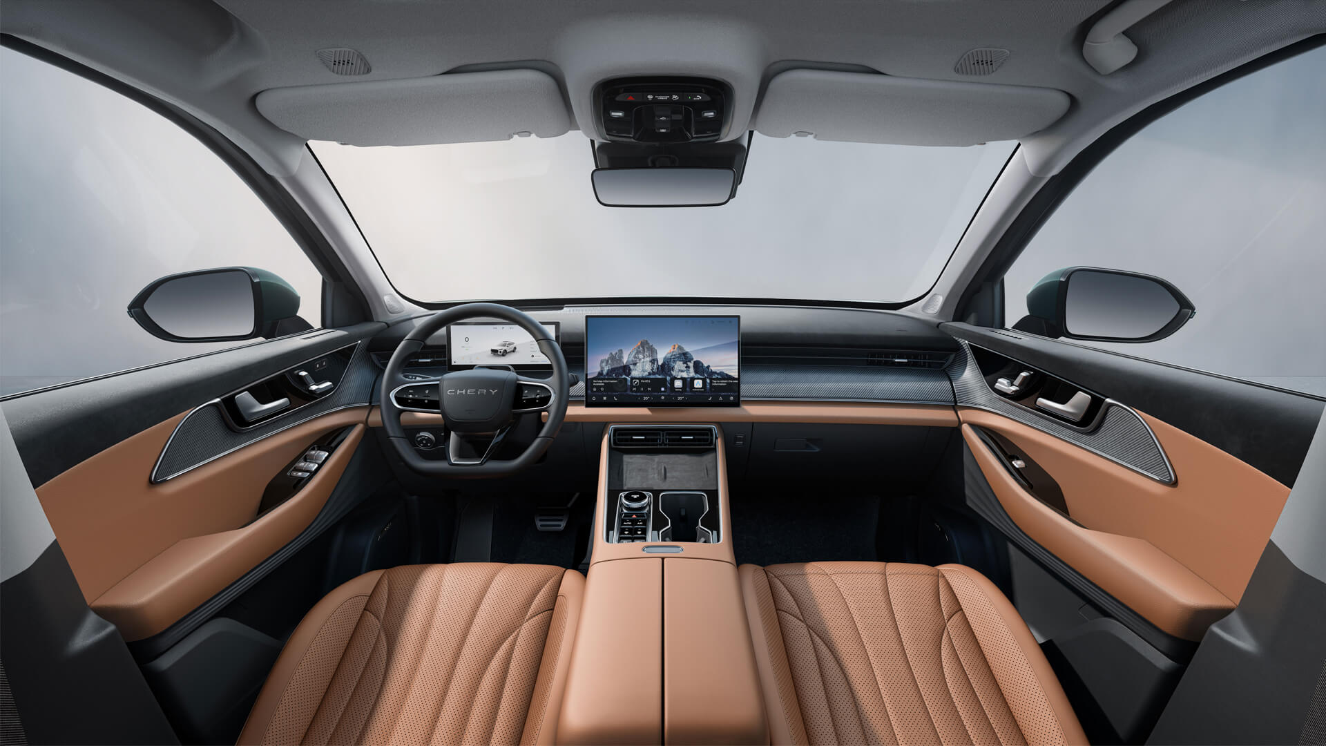 CHERY Tiggo 9 PHEV - Hnědý interiér - fotografie 1